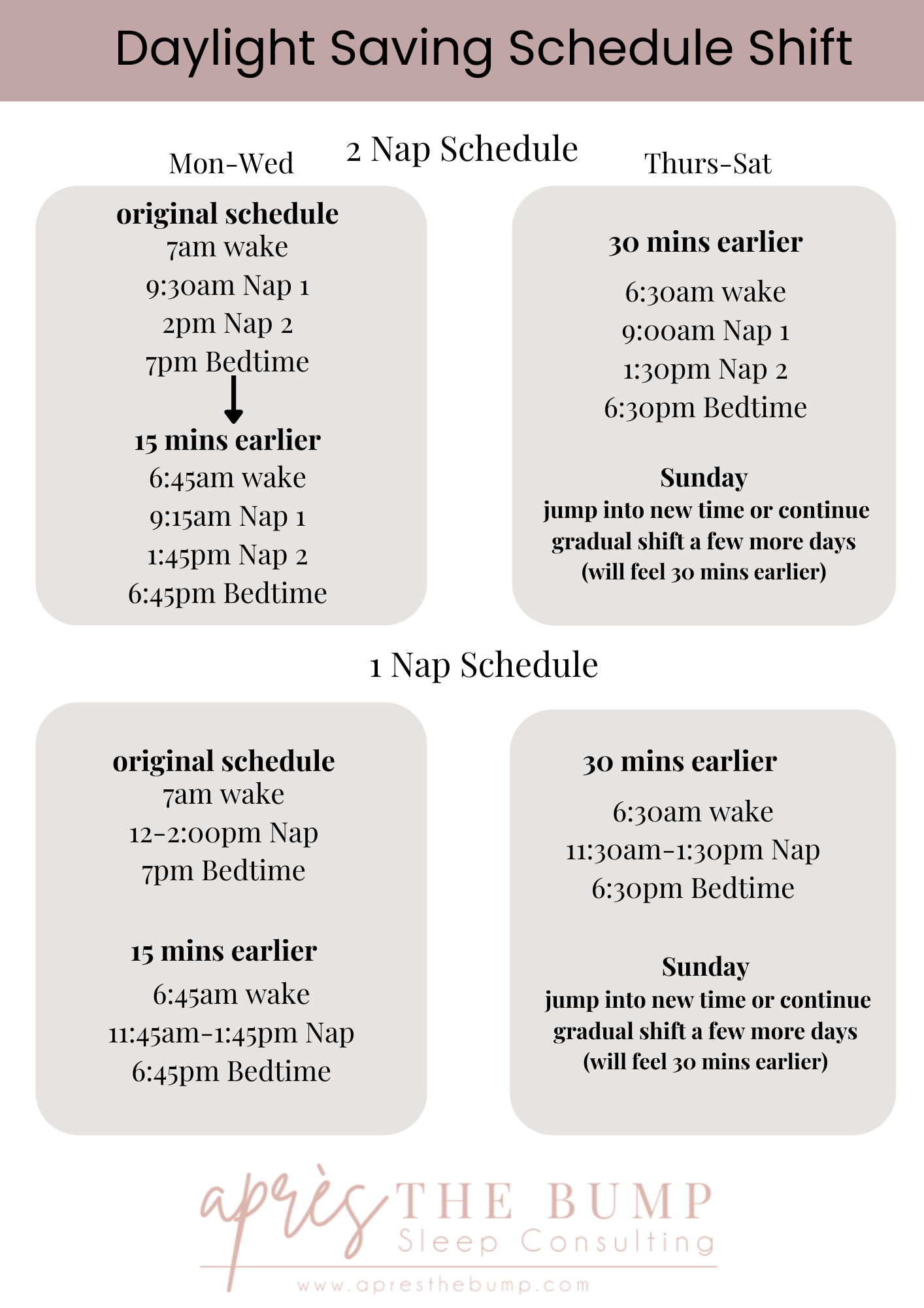 How to prepare sleep for Daylight Saving Time - Apres The Bump